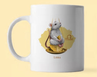 Zodiac Rat mug and coaster set - Libra