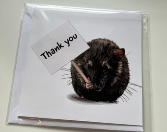 Carte de remerciement sur le thème du rat