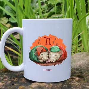 Zodiac Rat mug and coaster set - Gemini