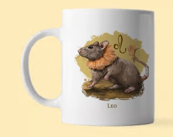 Zodiac Rat mug and coaster set - Leo