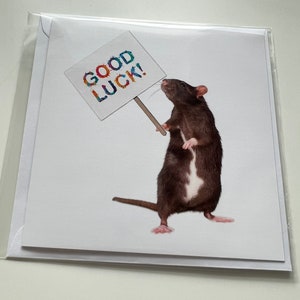 Carte de bonne chance sur le thème du rat