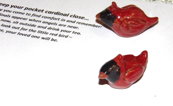 Pocket Cardinal Pottery: Handmade Sympathy Gift (1" x 2")