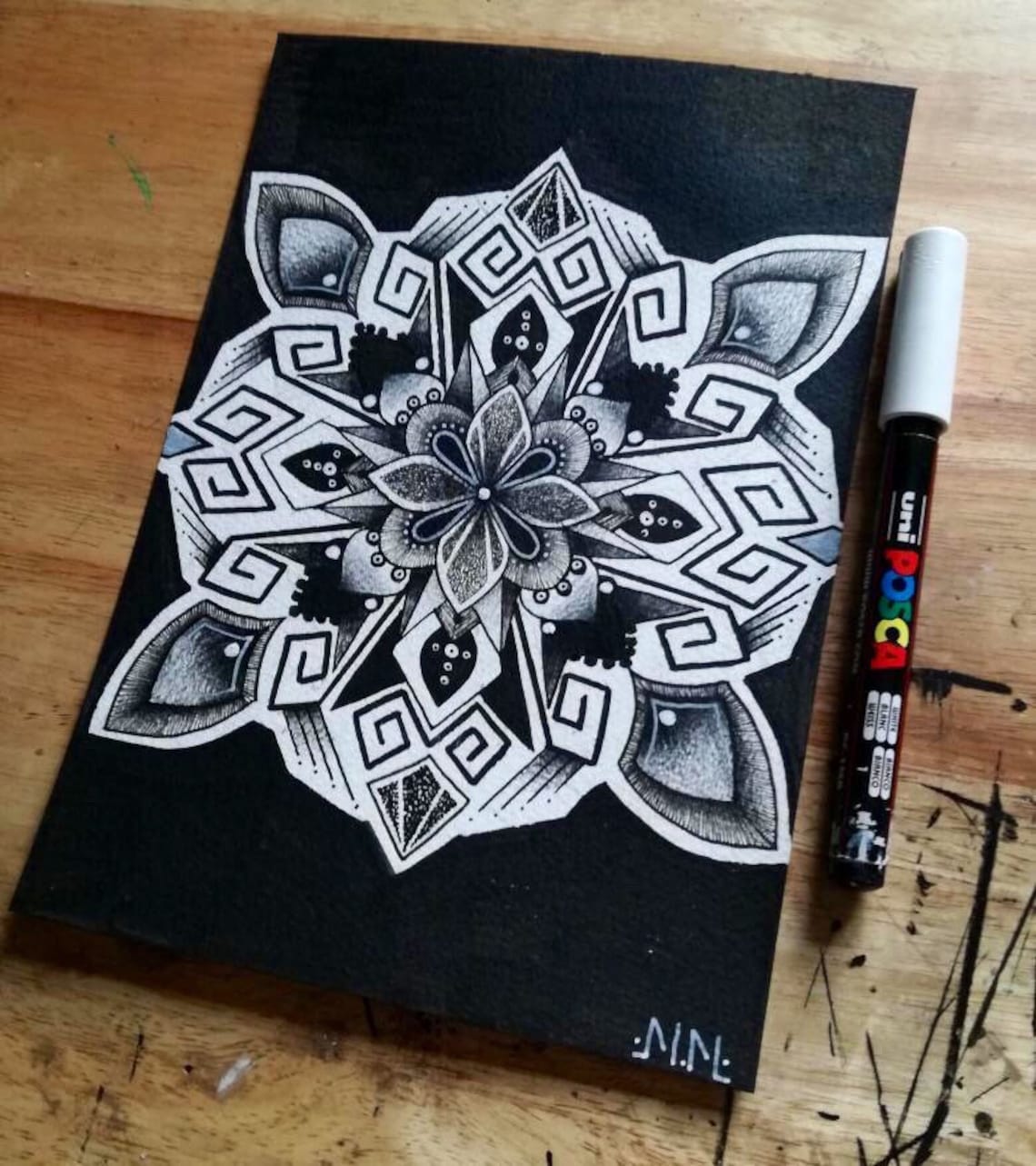 5/6 Original mandala drawing A5 size | Etsy