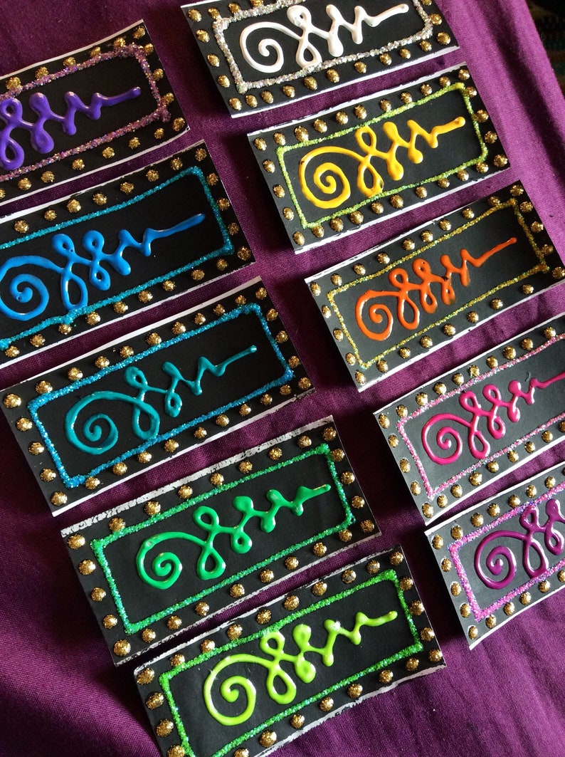 Handpainted unalome sparkly decorative stickers