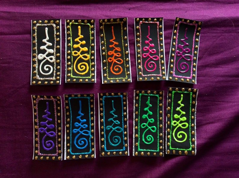 Handpainted unalome sparkly decorative stickers