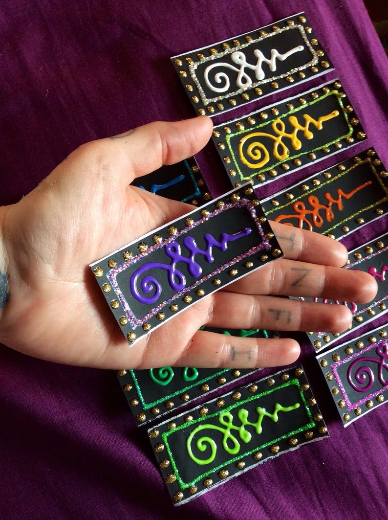 Handpainted unalome sparkly decorative stickers