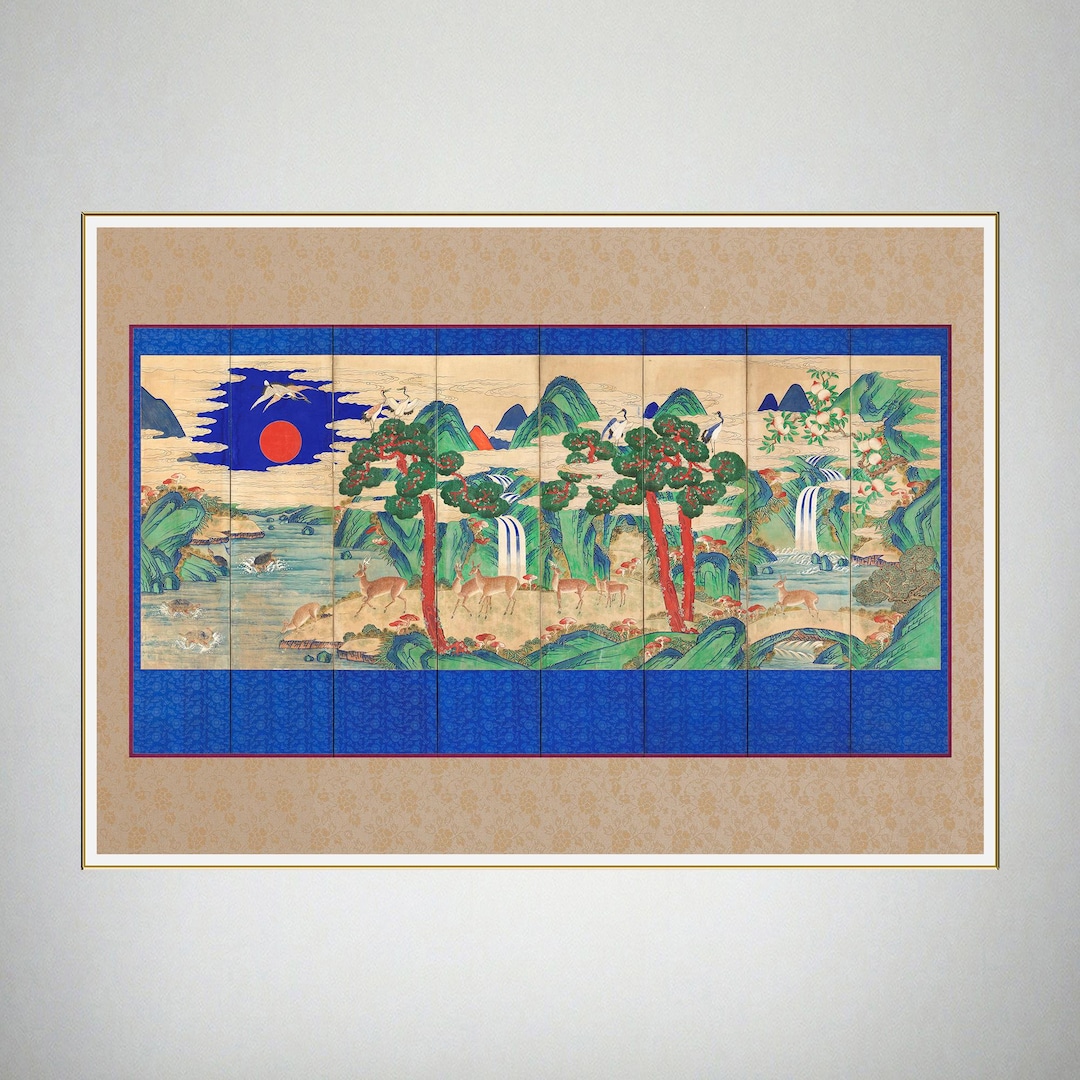 Minhwa Ten Longevity Symbols Giclee Prints From Original Antique ...