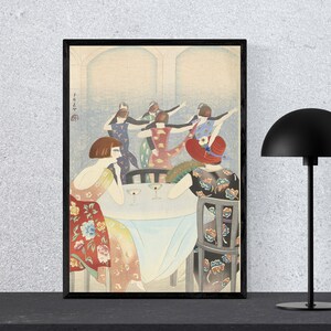 Sala da ballo ukiyoe Stampa giclée di arte giapponese