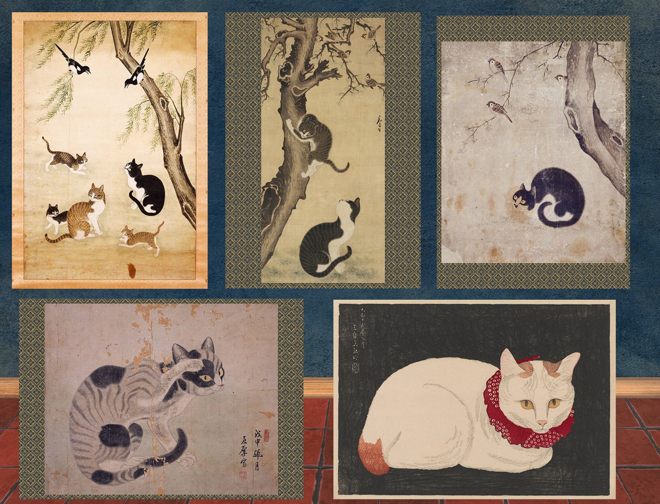 Korean poster cat paintings Korean paintings Cat Drawing Cat Wall Decor Korean Cat Cat Cat