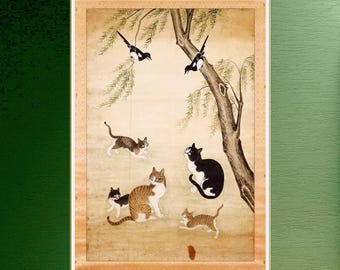 静かな山の風景 韓国民芸画 シルクスクリーン - 9x15インチ - Etsy 日本