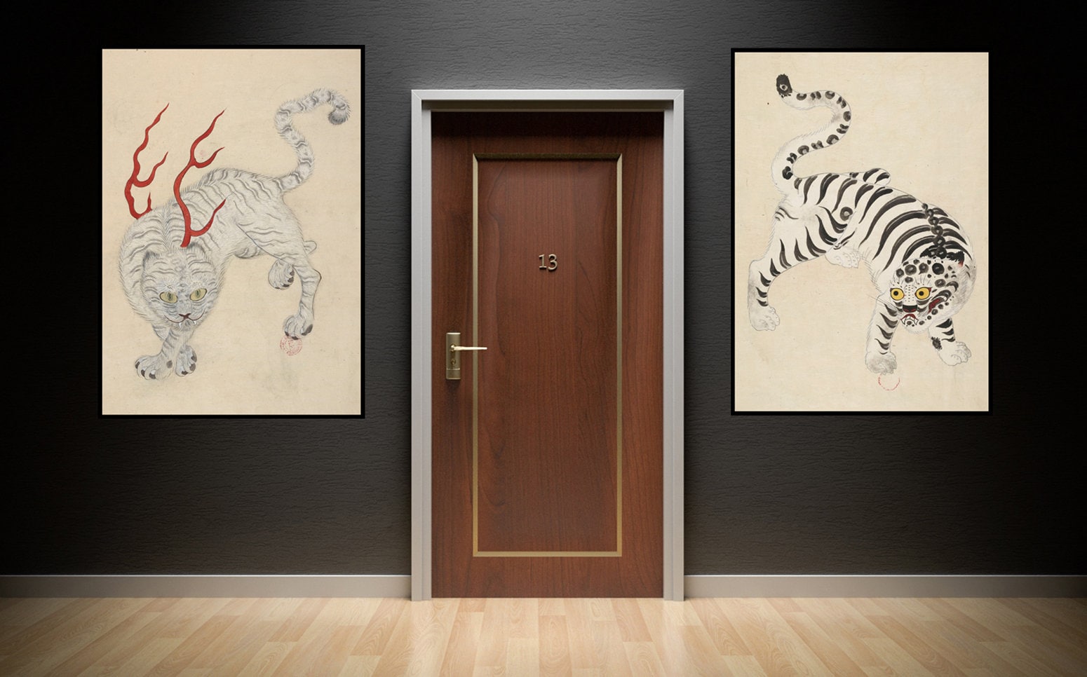 White Tiger Korean Art of Joseon Dynasty Etsy Canada