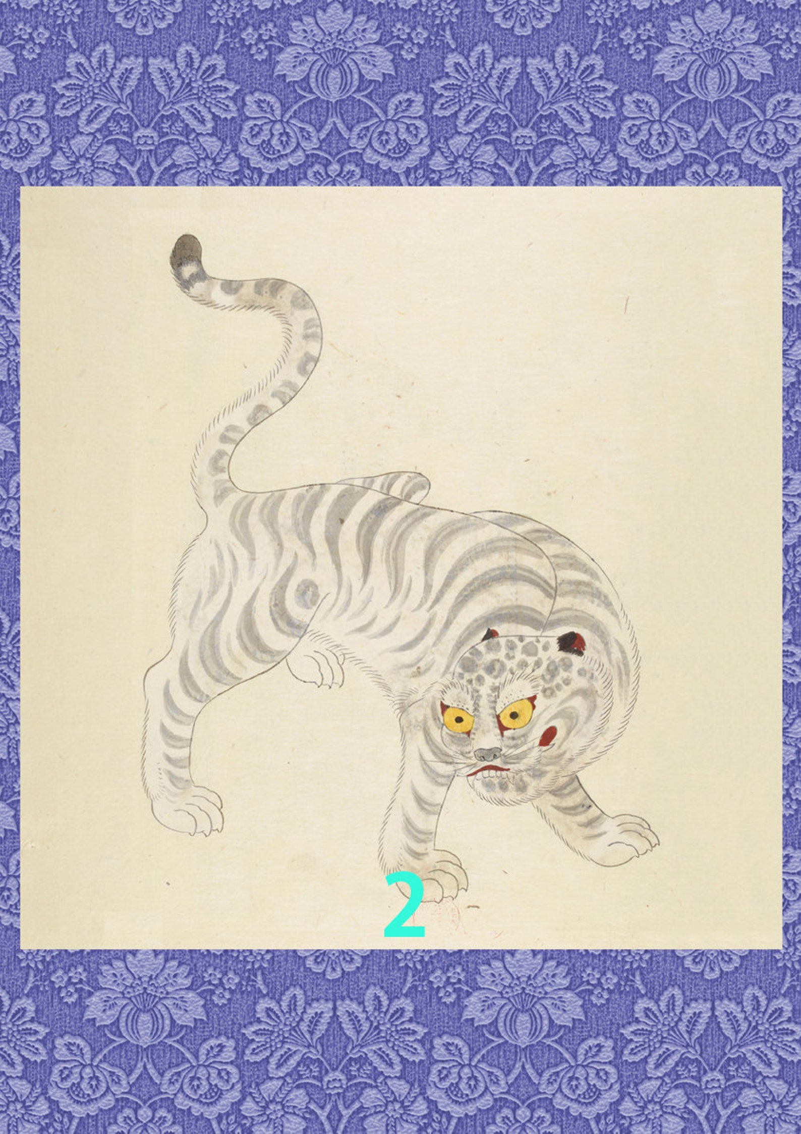 White Tiger Korean Art of Joseon Dynasty Etsy