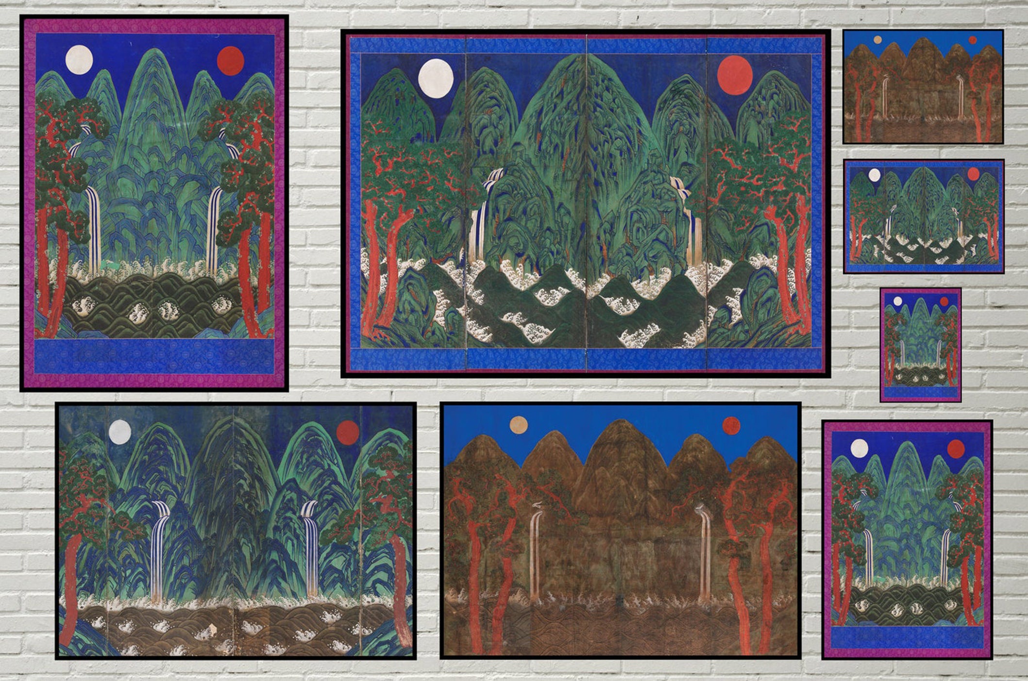 Korean Art Sun Moon and Five Peaks Royal Painting of - Etsy