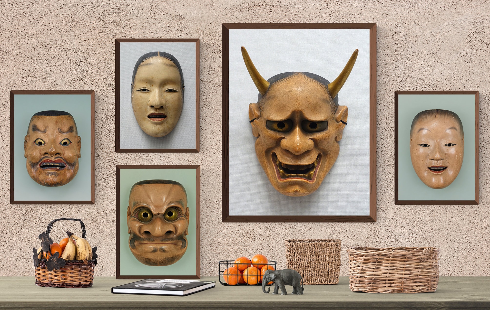 Japanese Masque Art Noh Mask Giclee Prints - Etsy