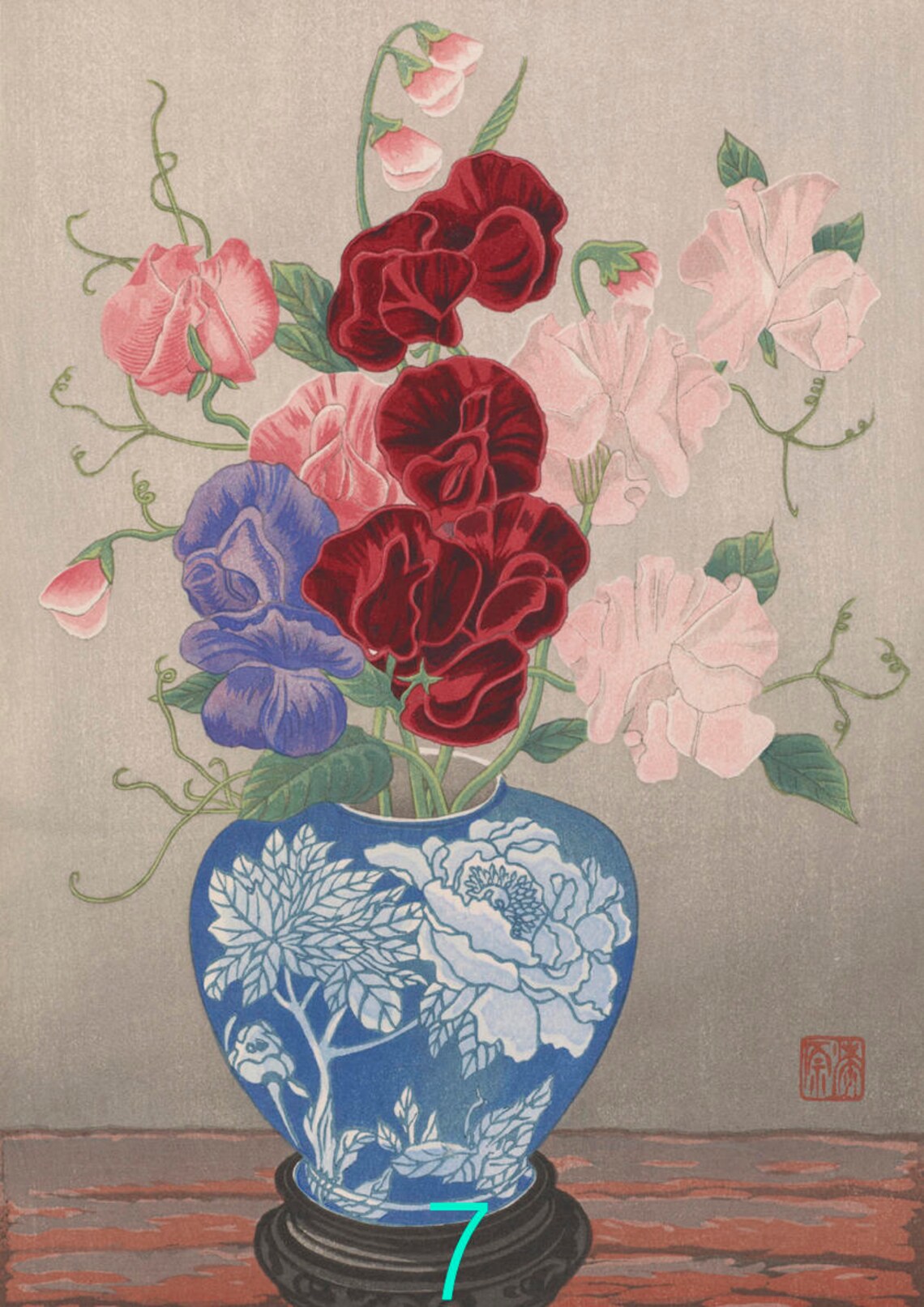 Antique Japanese Art Flower Japanese ukiyo e Etsy