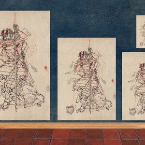 Drinking Samurai ukiyoe Japanese Art Giclee Print