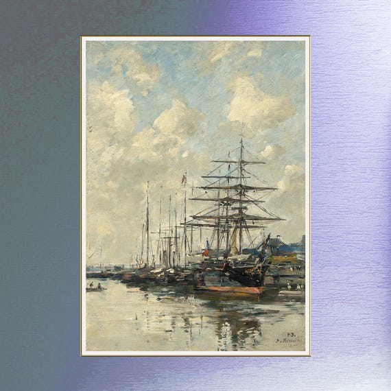 Eugene Boudin、Composition、海外版超希少レゾネ Seascape by Eugene Boudin Fine Art Print - Etsy