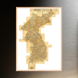 Mapa antiguo de Corea Versión en color giclee Arte coreano 대동여지도 채색본