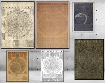 1800 Korean Celestial and Zodiacal Constellation Chart Zodiac Wall Art Poster 1800 Korean Celestial and Zodiacal Constellation Chart Zodiac Wall Art Poster