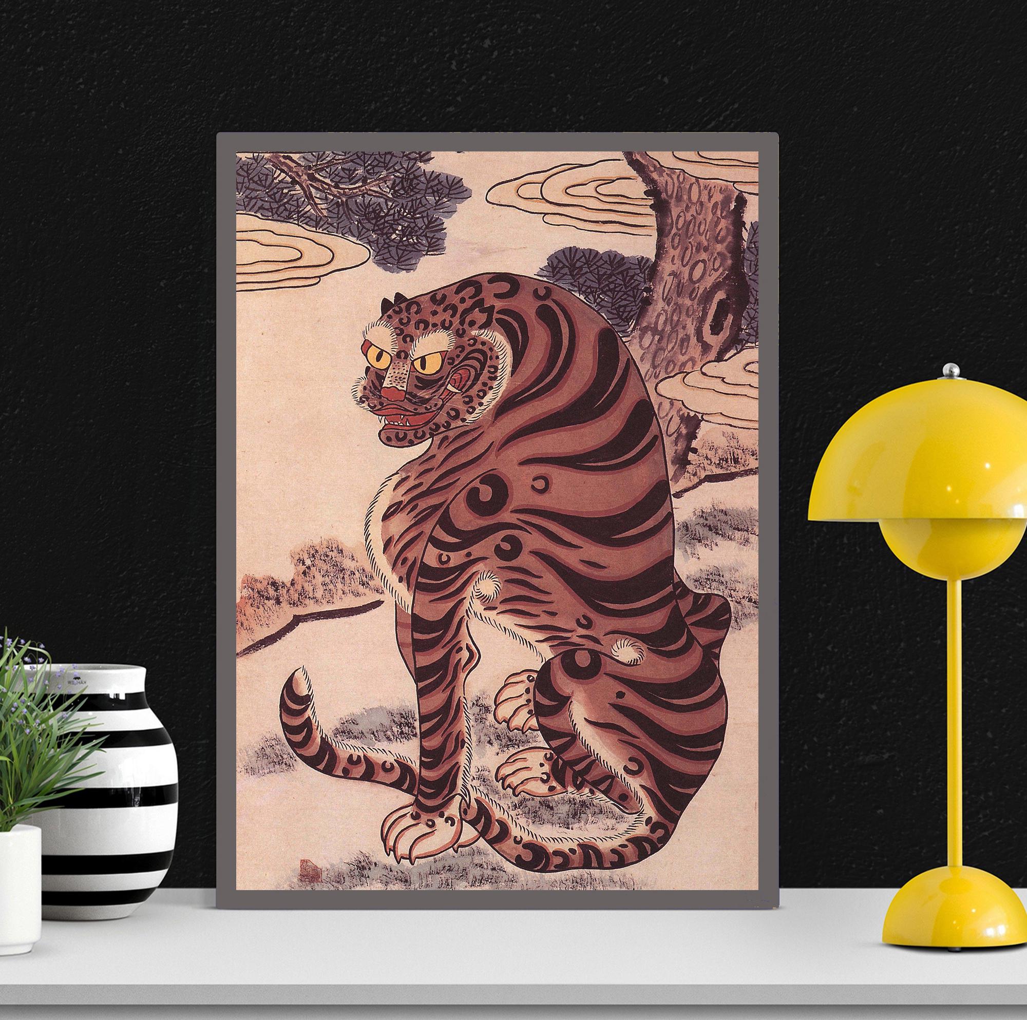 韓国の虎民画 朝鮮時代のアンティーク美術 - Etsy 日本