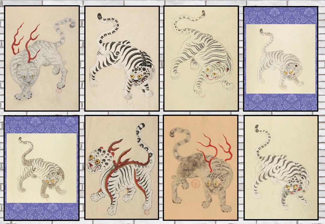 White Tiger Korean Art of Joseon Dynasty Etsy