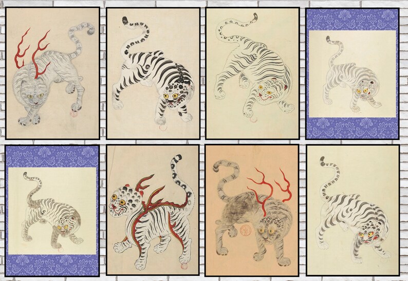 White Tiger Korean Art of Joseon Dynasty Etsy Canada