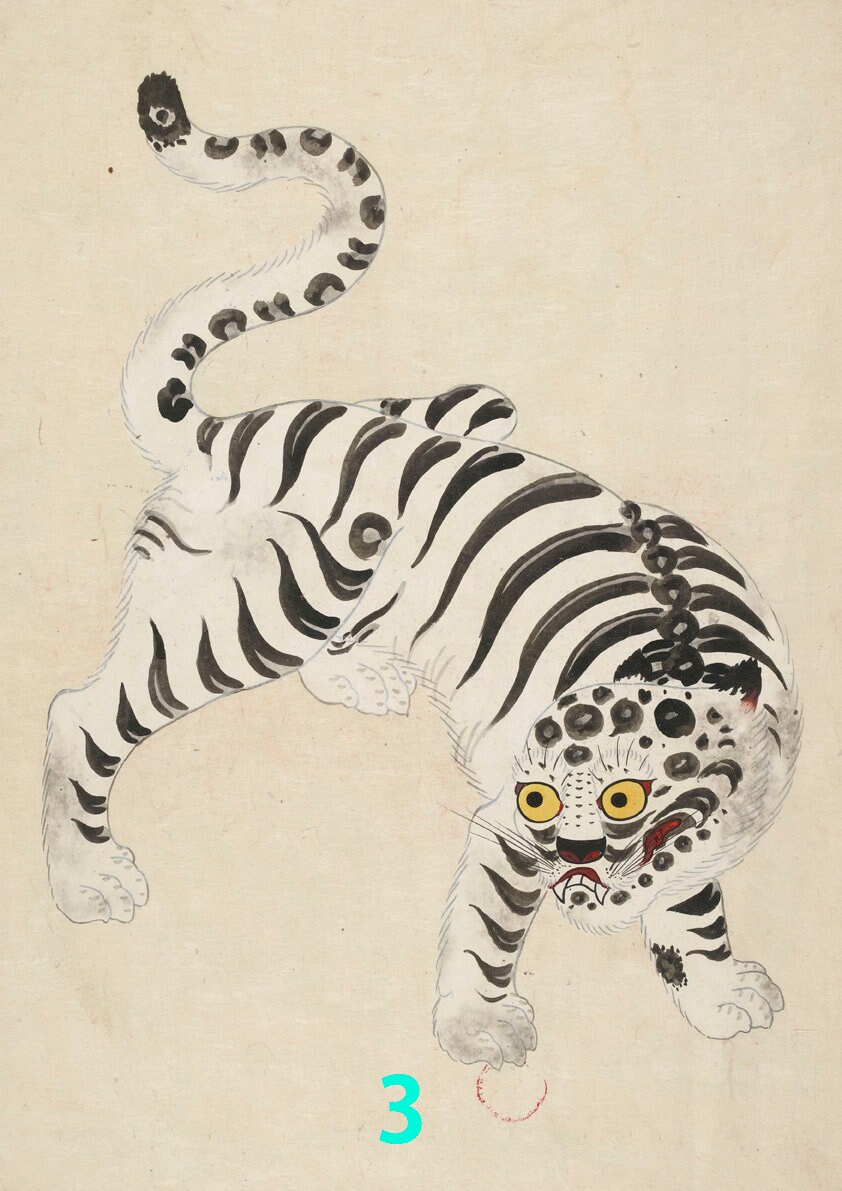 White Tiger Korean Art of Joseon Dynasty Etsy