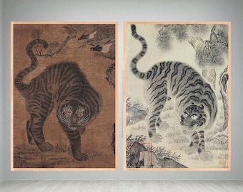 韓国の虎民画 朝鮮時代のアンティーク美術 - Etsy 日本