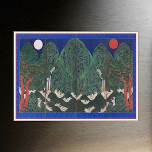 Sun Moon & Five Peaks - Irworobongdo - King&#39;s Background Painting  of Joseon Korea