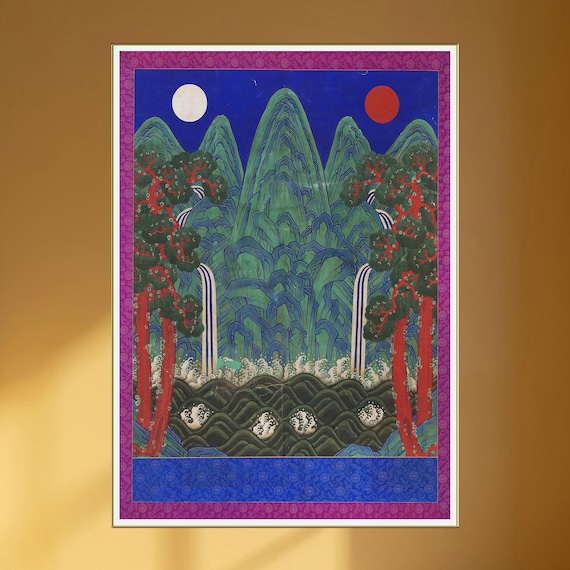 Sun Moon & Five Peaks (irworobongdo) King's Background Painting of