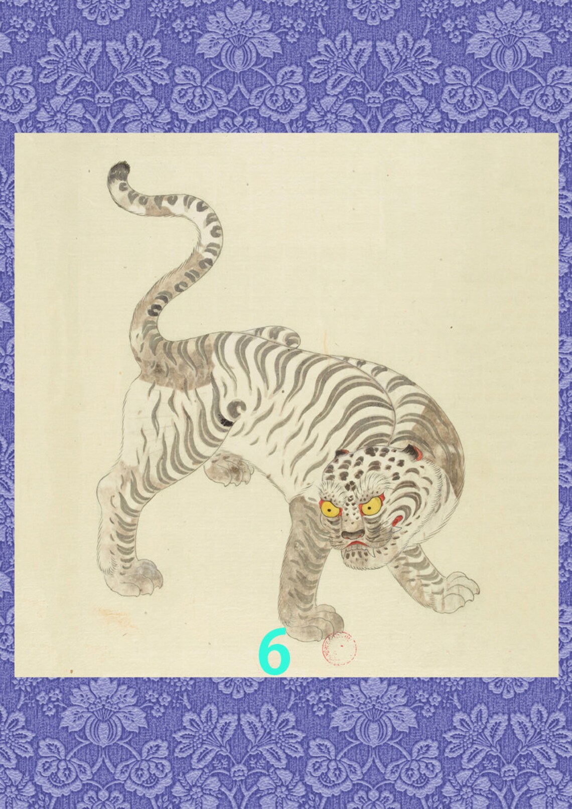 White Tiger Korean Art of Joseon Dynasty Etsy