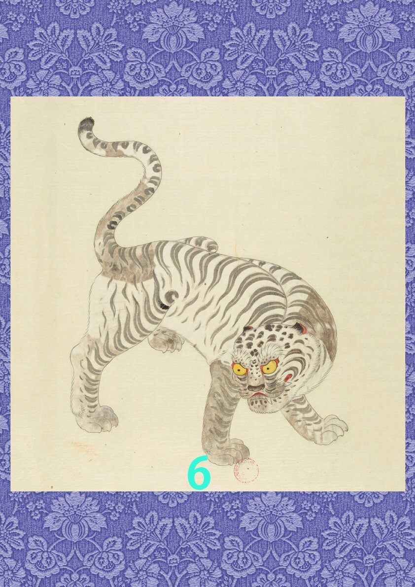 White Tiger Korean Art of Joseon Dynasty Etsy