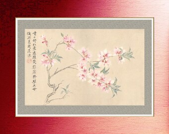 Watanabe Kazan Giclée Druckt Blumen und Tiere