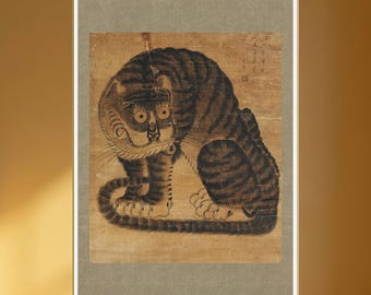 韓国民画の虎とカササギの版画 | 韓国の民画 | 韓国の伝統的な虎