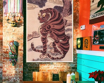 韓国の虎民画 朝鮮時代のアンティーク美術 - Etsy 日本