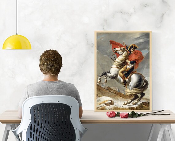 Jacques Louis David Napoleon Bonaparte Steekt de Alpen over Le Grand Saint Bernard Etsy Belgie