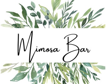 bridal shower sign, wedding reception, digital print, mimosa bar, dessert table, photo booth