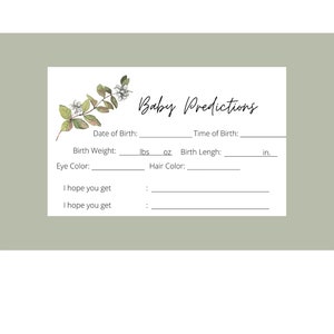 Baby Shower Game, Baby Prediction Game, Printable Game - Etsy