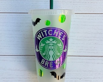 Personalized Starbucks Venti Cup Witches Brew Halloween