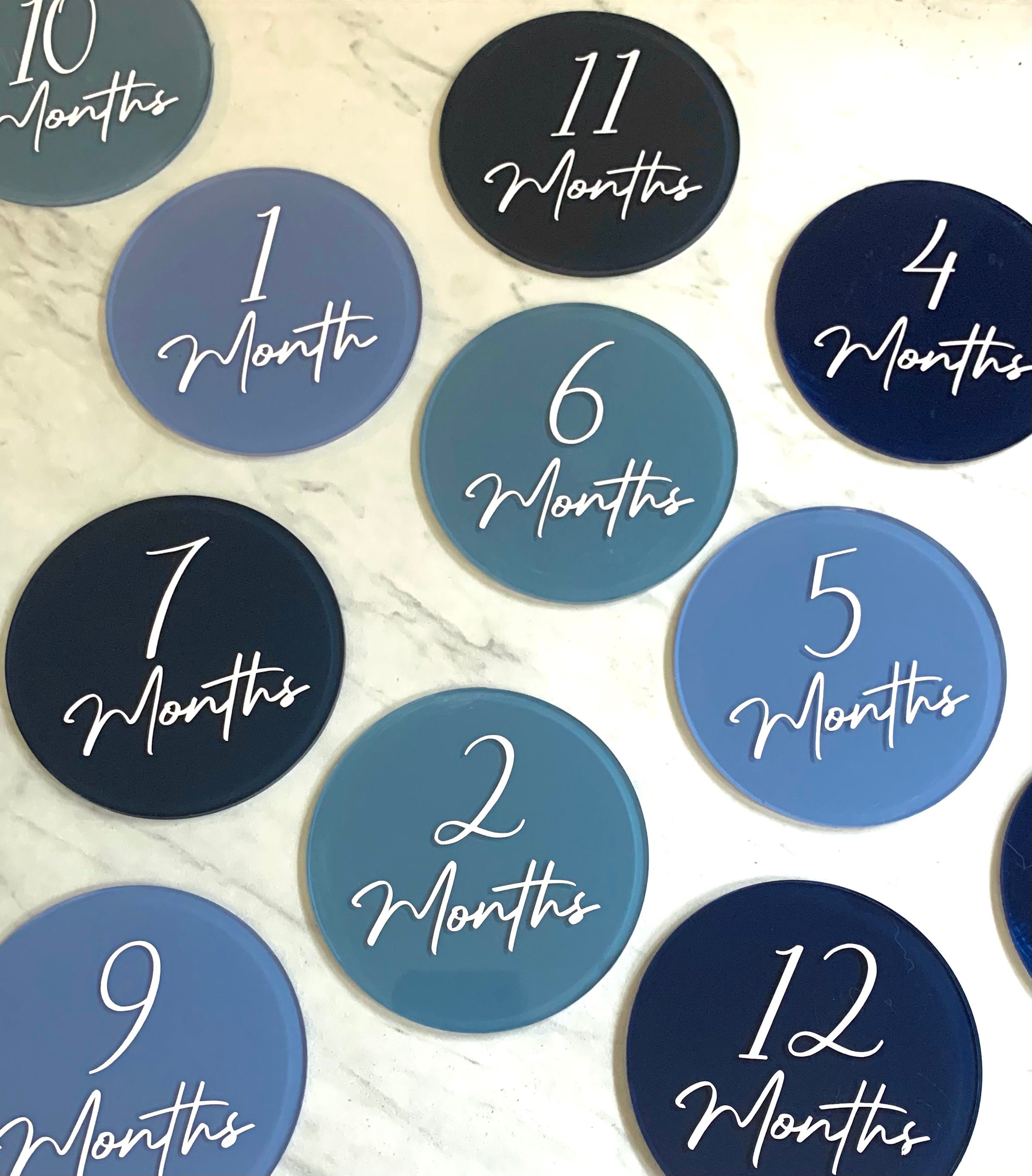 MONTHLY MILESTONE BABY Markers Newborn Acrylic Discs Baby Etsy