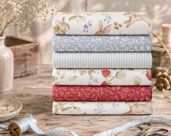 Patchwork Fabric Pack, Fat Quarters Bundle or 50 cm Cut, 100% Organic Cotton