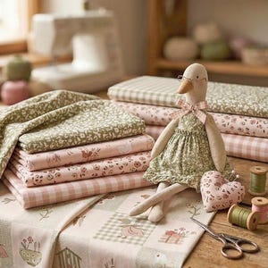 Pakiet tkanin patchworkowych, ćwiartki materiału lub cięcie 50 cm, 100% bawełna organiczna