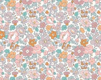 Floral fabric, cotton fabric, 100% organic cotton poplin