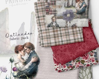 Romance Fabrics, Cotton Fabric, 100% Organic Cotton Poplin, Fabrics by the Meter, Fabric Pack, Fat Quarters Bundle