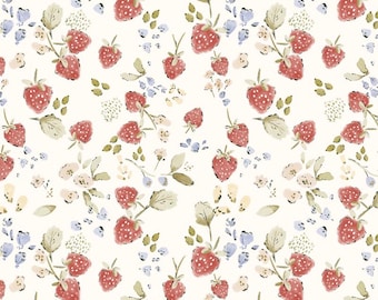 Children's Fabrics, Cotton Fabric, 100% Organic Cotton Poplin, Number Fabric, Floral Fabric