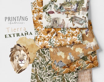 Exotic Fabrics, Cotton Fabric, 100% Organic Cotton Poplin, Fabrics by the Meter, Fabric Pack, Fat Quarters Bundle