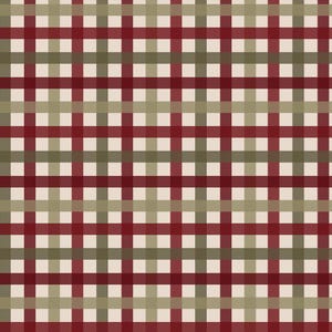 Puede incluir: Un patrón sin costuras con una cuadrícula de líneas que se cruzan, creando un diseño de cuadros o vichy. El patrón utiliza una paleta de colores burdeos, verde oliva y crema, formando un diseño textil clásico y versátil.