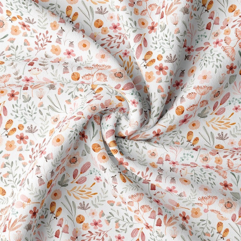 Tela Floral, Tela de algodón, popelina 100% algodón ecológico imagen 4
