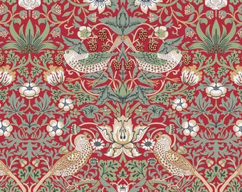 William Morris Fabric – 100% Organic Cotton Poplin | Oeko-Tex Certified Cotton Fabric for Patchwork and Sewing