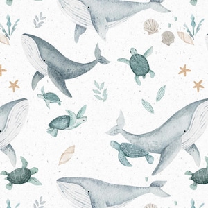 Animals Fabric, Cotton fabric, 100% organic cotton poplin , Childish Fabric image 1